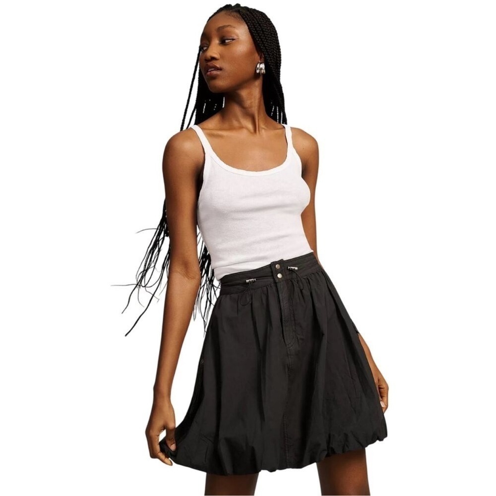 Anthropologie Pilcro Black Bubble Cargo Parachute Skirt Plus Size 20